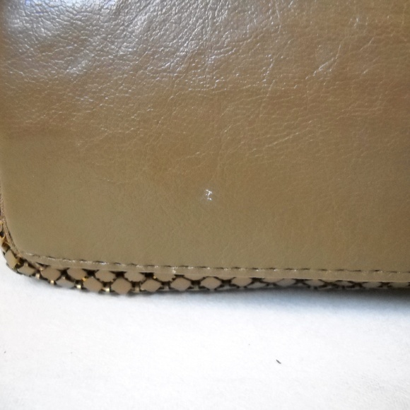 Brown Metal Mesh Purse Shoulder Bag Day Evening Unique Antique Brass Frame - Picture 7 of 8